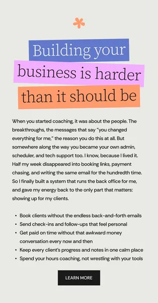 Email design template 1 created with Flodesk Studio